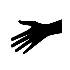 Fototapeta premium Black and white image of a hand reaching out to shake