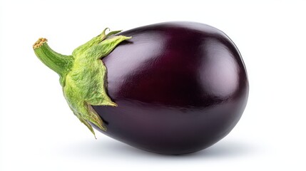 Isolated fresh eggplant on a pure white background with precise clipping path