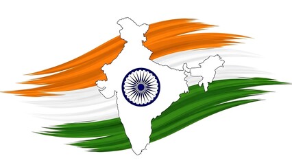 India flag overlay on map