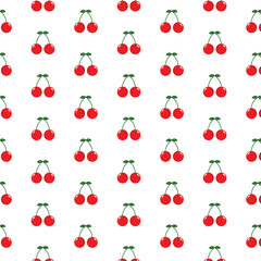 Cherry Seamless Pattern – Cute Red Fruit Background