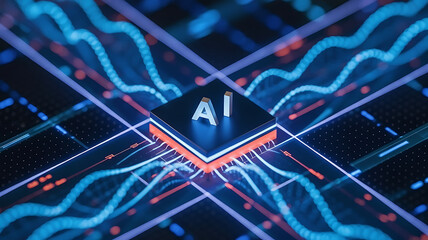 Futuristic artificial intelligence microchip digital network innovation connectivity internet of things, next generation technology concept