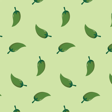 Green Chili Seamless Pattern &ndash; Hot Pepper Vegetable Background