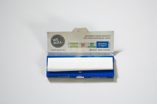 close up a pack of Gizeh cigarette rolling paper isolated on white background