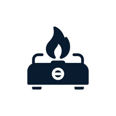 Gas stove icon vector. Ignition logo design template.