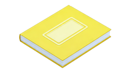 Yellow Book Illustration: Isolated on White Background