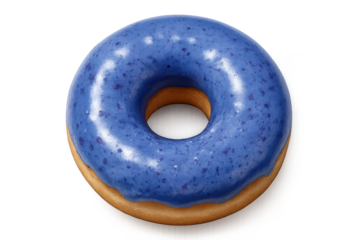 Delicious blue donut illustration on transparent background design.