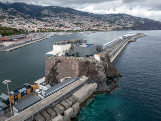 Drone photo of Fort of Our Lady of Conception, also known as Islet Fortress, Funchal city, Portugal