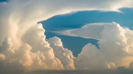 super smoke white clouds with blue sky background