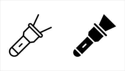 flashlight icon set, vector design template on white background