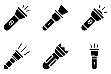 flashlight icon set, vector design template on white background