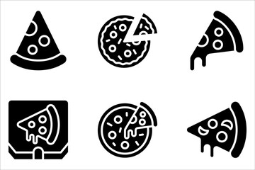 Pizza icons set. Pizzeria food icon symbol on white background