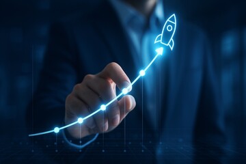 Technology-driven business growth concept for innovation, analytics, and strategic direction