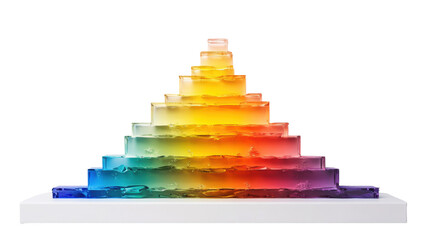 Rainbow Glass Stairs on Transparent Background