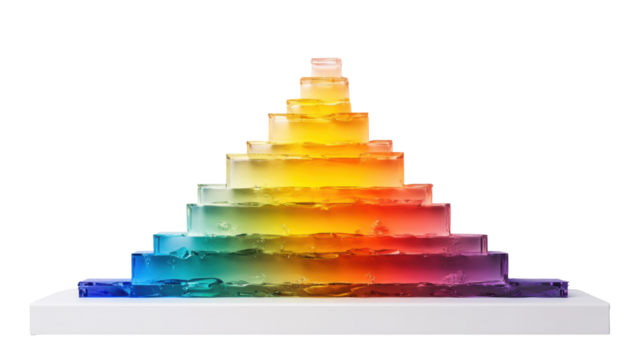 Rainbow Glass Stairs on Transparent Background - Powered by Adobe