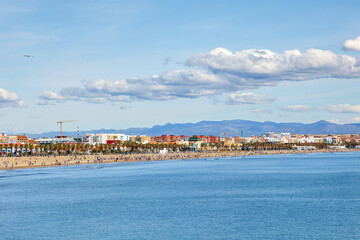 3 - Spiaggia vista in lontananza di Valencia, Spagna