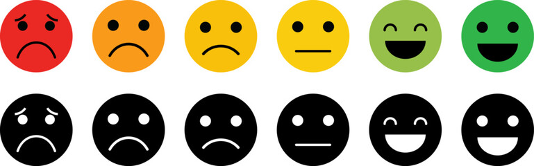 Double the Mood: Color and Black-and-White Satisfaction Icons