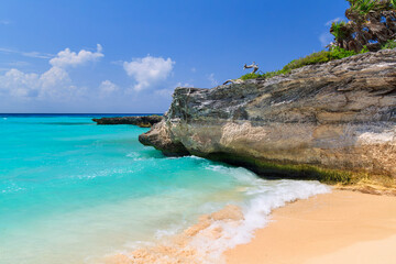 Beautiful beach at Caribbean sea in Playa del Carmen, Mexico.
