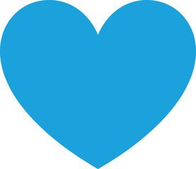 Blue heart icon, minimalist love symbol, simple modern shape, flat design graphic, romantic illustration for Valentine, healthcare, compassion, unity themes
