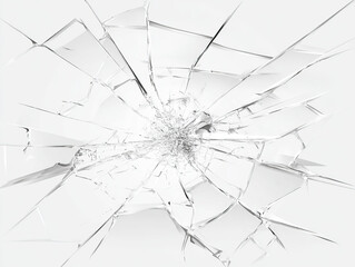 Obraz premium Glass Shattering Effect on White Background - Decor Design Material 