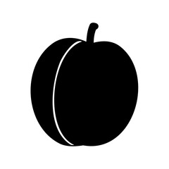 Fototapeta premium A fresh red apple fruit and orange pumpkin vegetable vector illustration isolated on black and white background for organic autumn food nature art