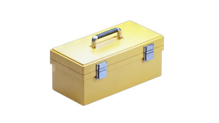 Yellow toolbox - Silver handle, tool storage