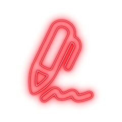 Red Medal Luminous Icon on Transparent Background.Neon UI Signature and Approval Symbol for Modern Business Graphics