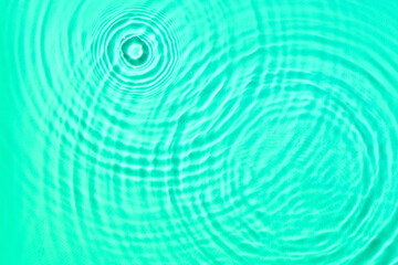 Texture of water drops on green background, closeup