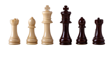 Elegant Chess Pieces on a Transparent Background for Strategy Game