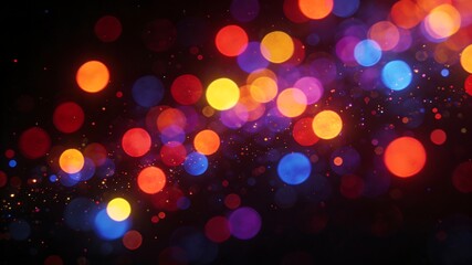 A mesmerizing abstract background of vibrant and colorful bokeh lights with sparkling particles