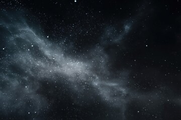 Fototapeta premium A beautiful scene in deep space. Clusters of stars shine against a dark backdrop. Swirls of clouds and interstellar dust add dimension.
