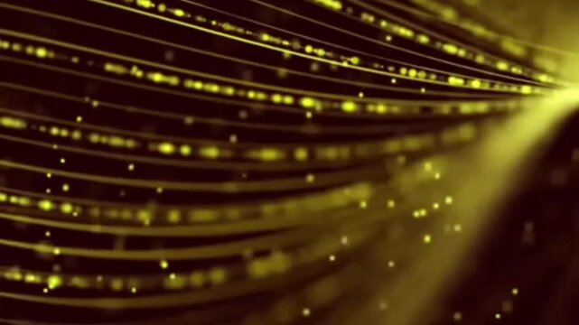  Footage Golden Light Streaks Abstract Background, video Shimmering Golden Lines Motion Background, footage Elegant Gold Particle Flow Animation, footage Luxury Golden Wave Abs fiber optics background