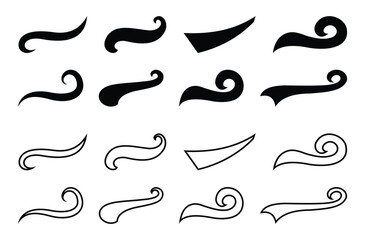 Swooshes and Swash Tails for Athletic Typography and Logo Design – Vector illustration.