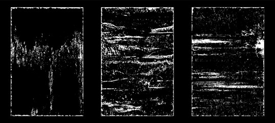 Grunge worn paper effect. Overlay texture stamps with old paper. Stamps distress grain surface dust and rough background concept. Illustration place over object to create grunge effect. Vector EPS10.
