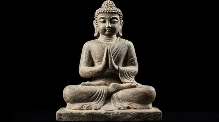 Fototapeta premium Buddha statue. Buddha idol on dark background
