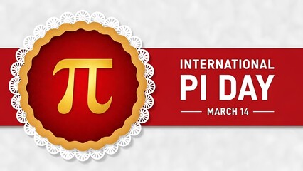 International Pi Day Celebration with a Decorated Pie and the Pi Symbol, March 14th - Festive Math Holiday Concept