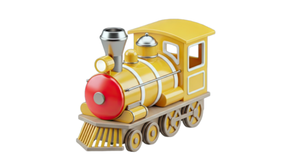 Yellow Toy Train Isolated on White Background