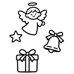 Fototapeta premium Christmas ornament vector illustration set