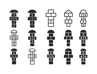 Obraz premium Dilapidated Playground Icons. Dilapidated playground. Icon set.