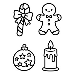 Christmas ornament vector illustration set