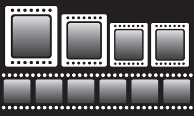 Retro cinematic film strip frames template background graphic design element for movie and photography projects