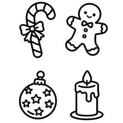 Christmas ornament vector illustration set