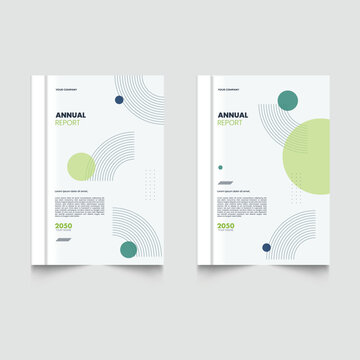 Modern creative circle line theme book cover set template. A4 size book cover template for annual report, magazine, booklet, proposal, portfolio, brochure, poster