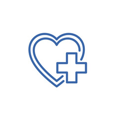 Obraz premium Heart with Plus Sign - Symbol of Health and Medical Care.