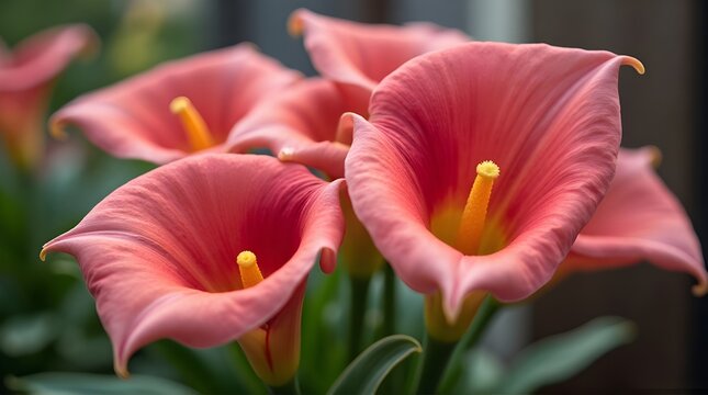 beautiful pink calla lily blooms - Powered by Adobe