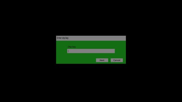 user interface otp input box animation with interactive buttons.