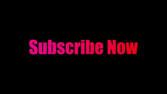 Subscribe Now Text Animation | Social Media Call to Action Motion Graphic |