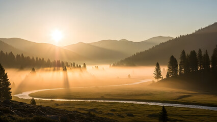 sunrise in the mountains