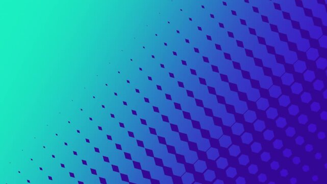 diagonal stream of cyan to purple spots traverses deep blue vintagestyle surface