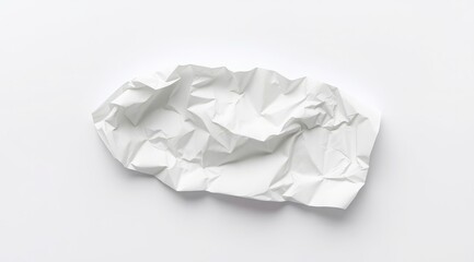 Obraz premium A crumpled white sheet of paper on a clean white background. The concept of error, draft, creative crisis and waste recycling.