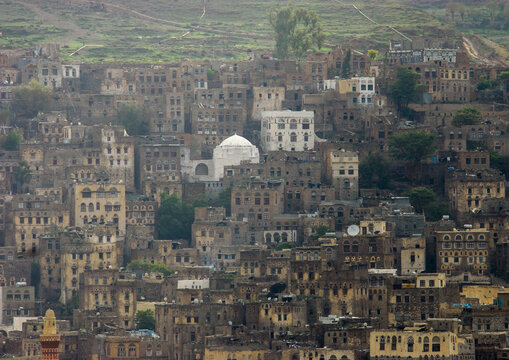 Fortified village in the mountain, Ibb Governorate, Jibla, Yemen